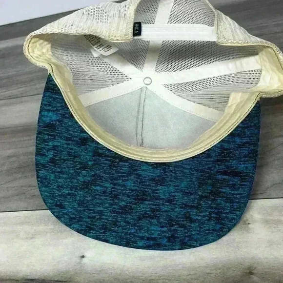 RVCA SnapBack Cap Hat Trucker trendy camo like Blue Black White mesh - Picture 5 of 7